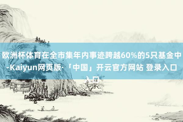欧洲杯体育在全市集年内事迹跨越60%的5只基金中-Kaiyun网页版·「中国」开云官方网站 登录入口
