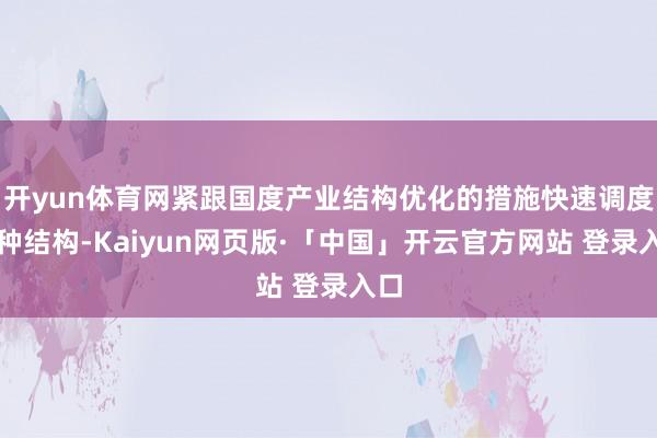 开yun体育网紧跟国度产业结构优化的措施快速调度品种结构-Kaiyun网页版·「中国」开云官方网站 登录入口