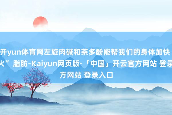 开yun体育网左旋肉碱和茶多酚能帮我们的身体加快 “烽火” 脂肪-Kaiyun网页版·「中国」开云官方网站 登录入口